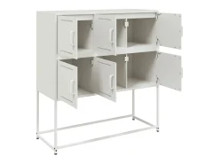 Aparador cómoda cómoda armario mueble organizador cocina salón salón 100,5 x 39 x 107 cm acero blanco 02_0030143