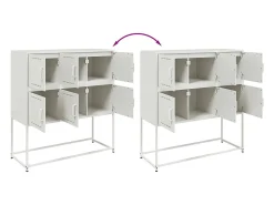 Aparador cómoda cómoda armario mueble organizador cocina salón salón 100,5 x 39 x 107 cm acero blanco 02_0030143