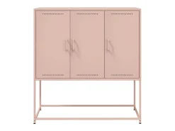 Aparador cómoda cómoda armario mueble organizador cocina salón salón alto 100,5 x 39 x 107 cm acero rosa 02_0035153