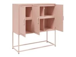 Aparador cómoda cómoda armario mueble organizador cocina salón salón alto 100,5 x 39 x 107 cm acero rosa 02_0035153