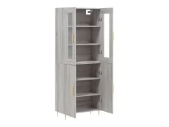 Aparador cómoda cómoda armario mueble organizador cocina salón salón alto Sonoma 69,5 x 34 x 180 cm madera contrachapada gris 02_0035612