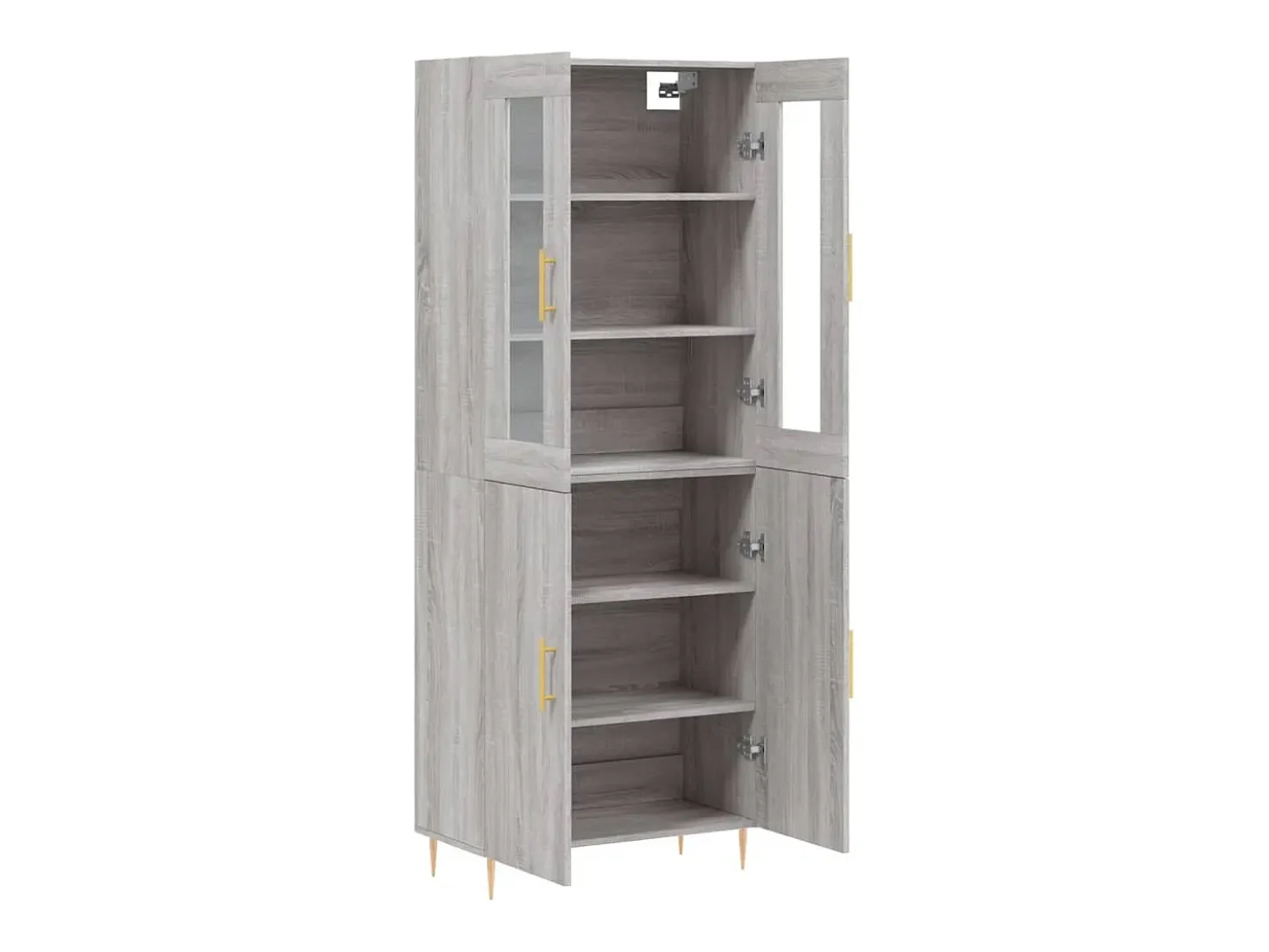 Aparador cómoda cómoda armario mueble organizador cocina salón salón alto Sonoma 69,5 x 34 x 180 cm madera contrachapada gris 02_0035612