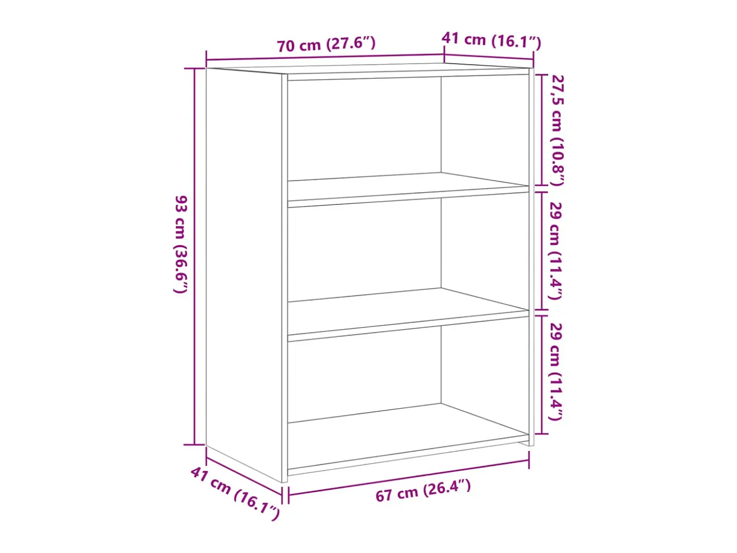 Aparador cómoda cómoda armario unidad de almacenamiento organizador cocina salón salón Sonoma 70 x 41 x 93 cm madera contrachapada gris 02_0036521