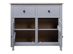 Aparador cómoda cómoda armario mueble organizador cocina salón salón 93 x 40 x 80 cm Pino macizo Surtido Panamá gris 02_0031810