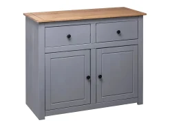 Aparador cómoda cómoda armario mueble organizador cocina salón salón 93 x 40 x 80 cm Pino macizo Surtido Panamá gris 02_0031810