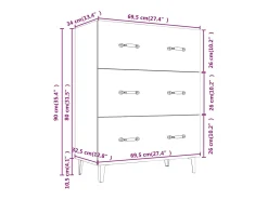 Aparador cómoda cómoda armario mueble organizador cocina salón salón Sonoma 69,5 x 34 x 90 cm madera contrachapada marrón 02_0031641