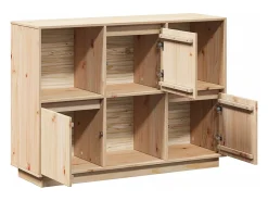 Aparador cómoda cómoda armario mueble organizador cocina salón salón 110,5 x 35 x 80 cm madera maciza de pino marrón 02_0029507