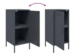 Aparador cómoda cómoda armario mueble organizador cocina salón salón 36 x 39 x 79 cm acero antracita 02_0029695