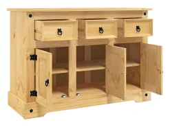 Aparador cómoda cómoda armario mueble organizador cocina salón Corona 112 x 43 x 78 cm madera maciza pino mexicano marrón 02_0031749