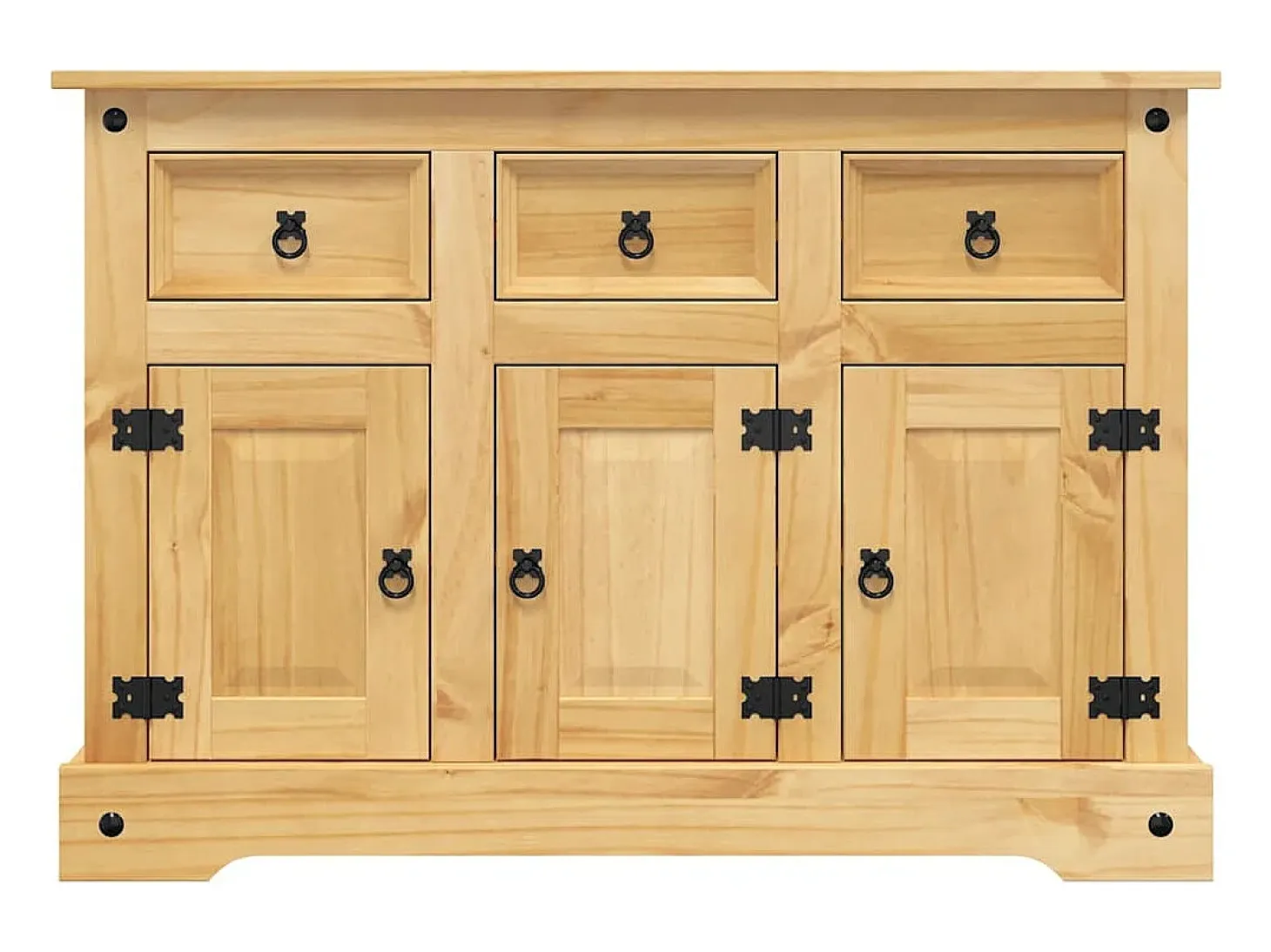 Aparador cómoda cómoda armario mueble organizador cocina salón Corona 112 x 43 x 78 cm madera maciza pino mexicano marrón 02_0031749