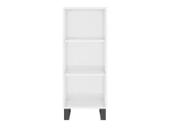 Aparador cómoda cómoda armario mueble organizador cocina salón brillante 34,5 x 32,5 x 90 cm madera contrachapada blanco 02_0030585