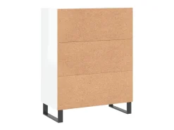 Aparador cómoda cómoda armario mueble organizador cocina salón brillante 69,5 x 34 x 90 cm madera contrachapada blanco 02_0030723