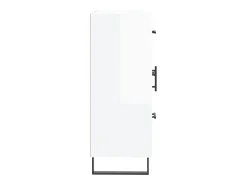 Aparador cómoda cómoda armario mueble organizador cocina salón brillante 69,5 x 34 x 90 cm madera contrachapada blanco 02_0030723