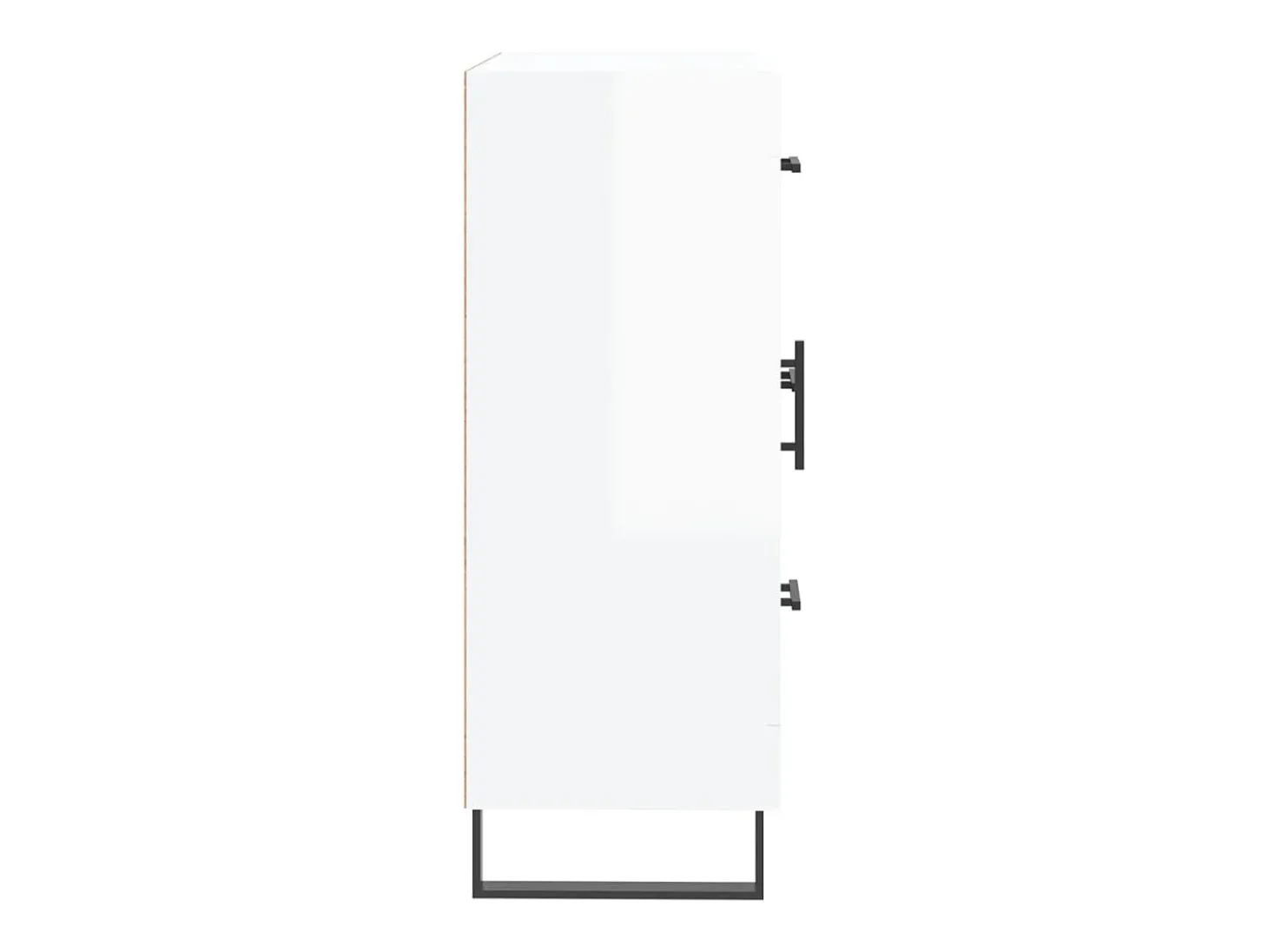 Aparador cómoda cómoda armario mueble organizador cocina salón brillante 69,5 x 34 x 90 cm madera contrachapada blanco 02_0030723