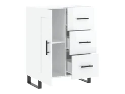 Aparador cómoda cómoda armario mueble organizador cocina salón brillante 69,5 x 34 x 90 cm madera contrachapada blanco 02_0030723