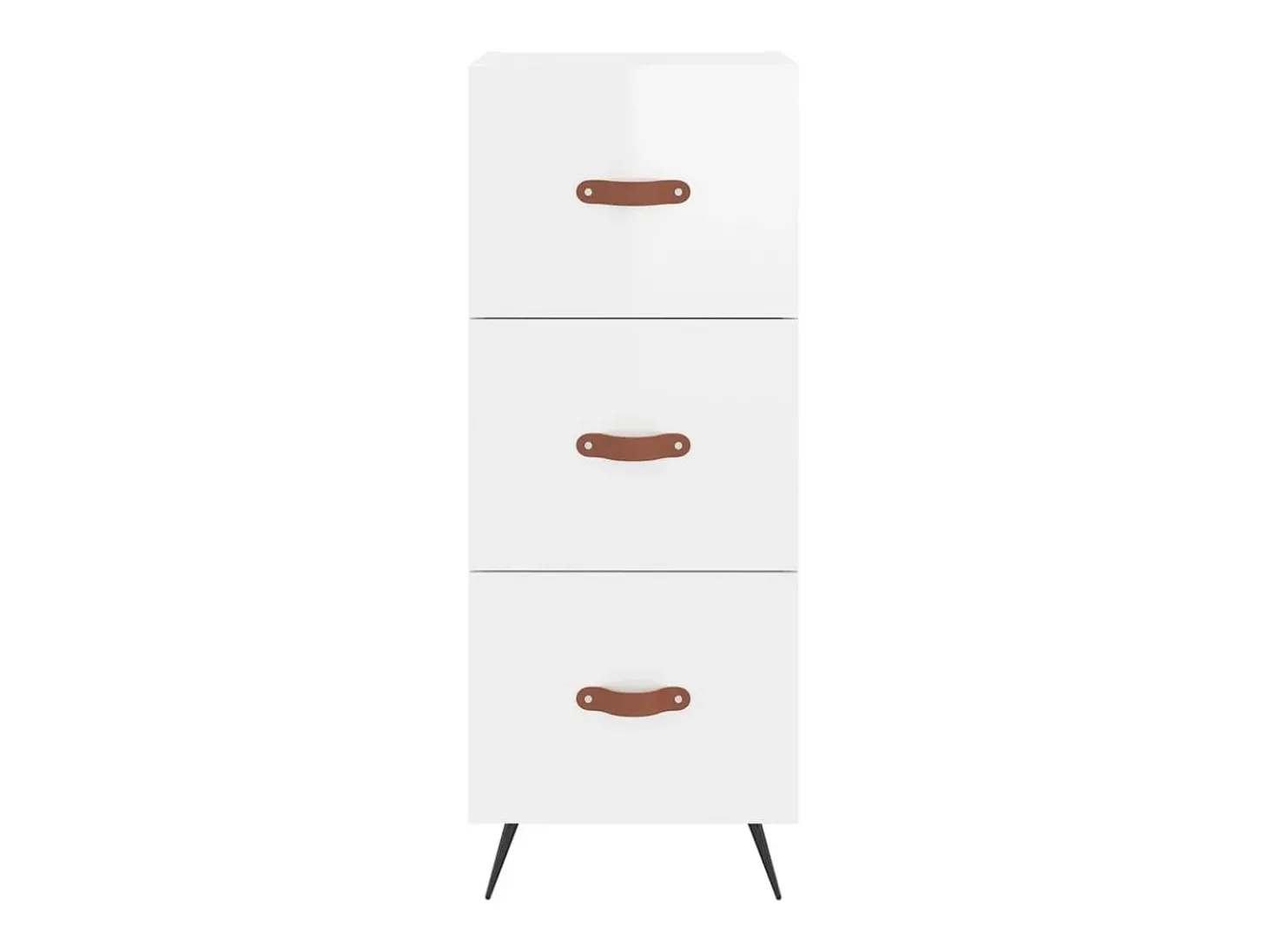 Aparador cómoda cómoda armario mueble organizador cocina salón salón alto brillo 34,5 x 34 x 180 cm madera contrachapada blanco 02_0032797
