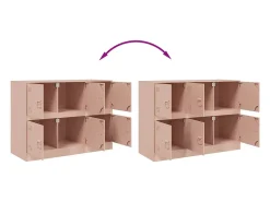 Aparador cómoda cómoda armario mueble organizador cocina salón salón 99 x 39 x 73 cm acero rosa 02_0036219