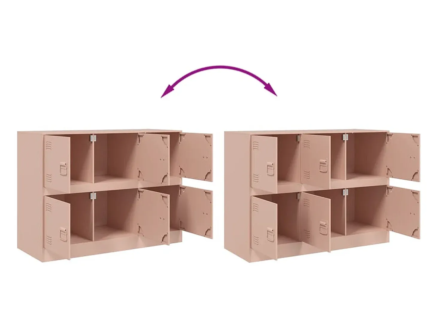 Aparador cómoda cómoda armario mueble organizador cocina salón salón 99 x 39 x 73 cm acero rosa 02_0036219