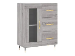 Aparador cómoda cómoda armario mueble organizador cocina salón salón alto Sonoma 69,5 x 34 x 180 cm madera contrachapada gris 02_0035437
