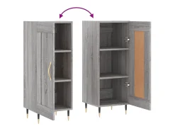 Aparador cómoda cómoda armario mueble organizador cocina salón salón Sonoma 34,5 x 34 x 90 cm madera contrachapada gris 02_0036335