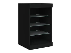 Aparador cómoda cómoda armario mueble organizador cocina salón salón con luces LED 123 x 37 x 67 cm negro 02_0030012