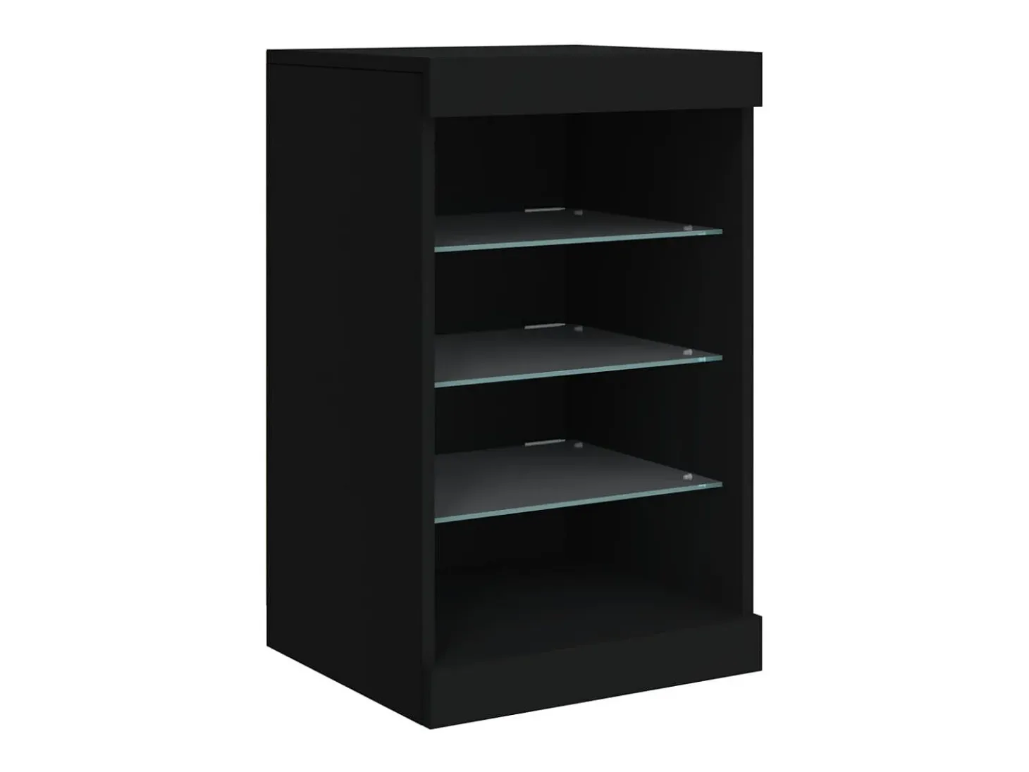 Aparador cómoda cómoda armario mueble organizador cocina salón salón con luces LED 123 x 37 x 67 cm negro 02_0030012