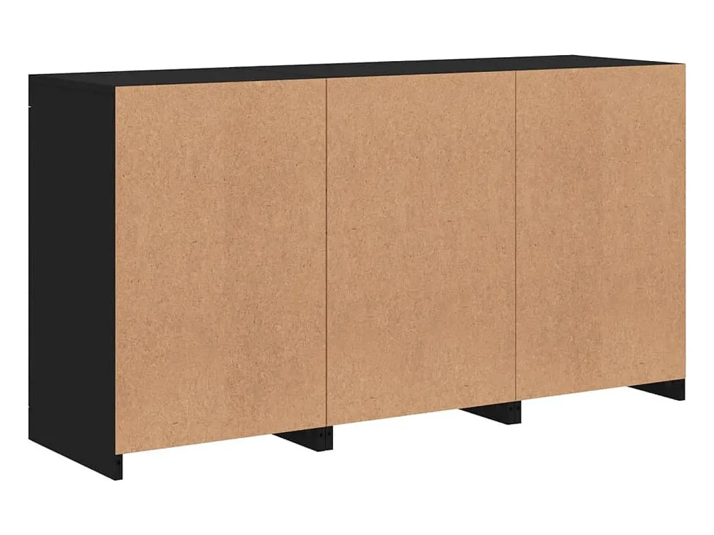 Aparador cómoda cómoda armario mueble organizador cocina salón salón con luces LED 123 x 37 x 67 cm negro 02_0030012