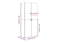 Aparador cómoda cómoda armario mueble organizador cocina salón salón alto Sonoma 80 x 42,5 x 185 cm madera contrachapada marrón 02_0034209