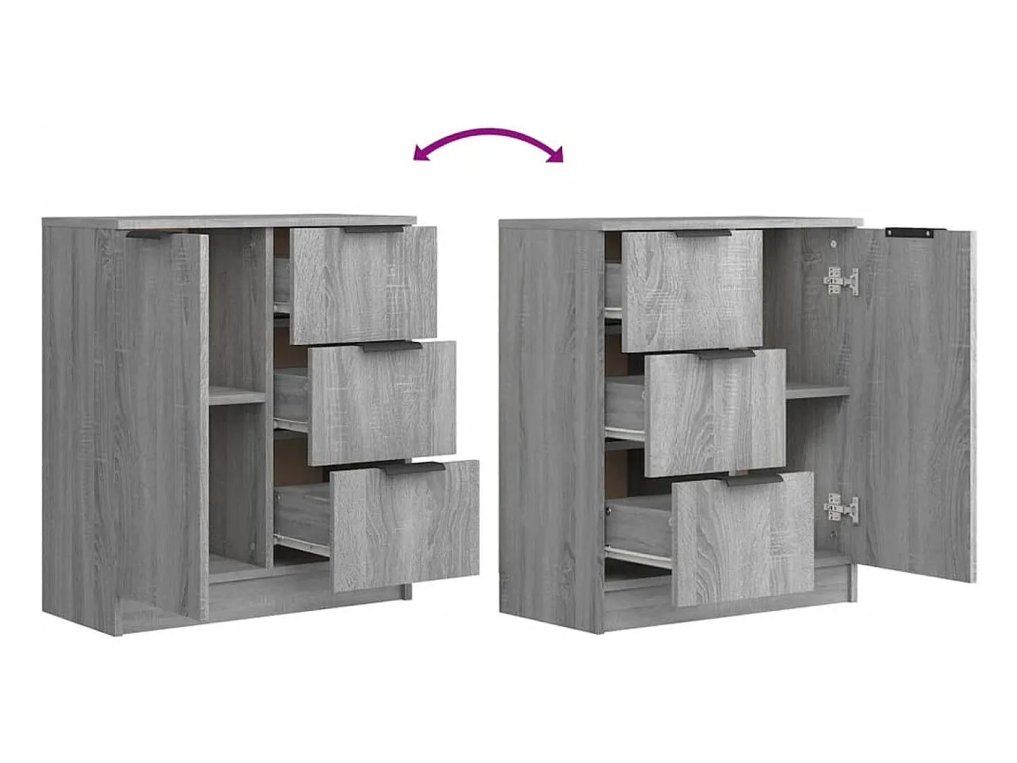 Aparador cómoda cómoda armario unidad de almacenamiento organizador cocina salón salonsonoma 60 x 30 x 70 cm madera contrachapada gris 02_0036379