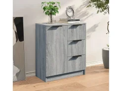 Aparador cómoda cómoda armario unidad de almacenamiento organizador cocina salón salonsonoma 60 x 30 x 70 cm madera contrachapada gris 02_0036379