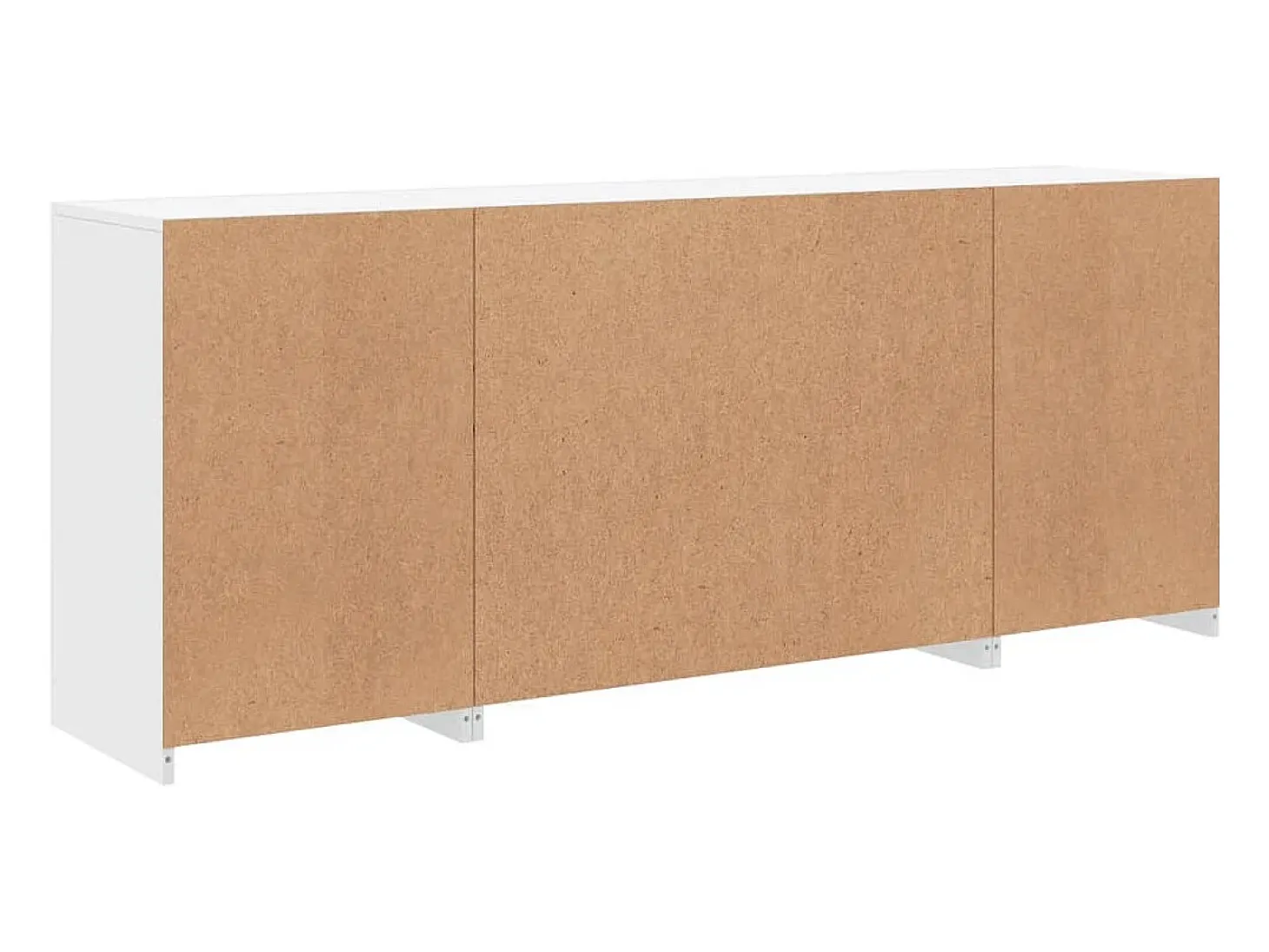 Aparador cómoda cómoda armario mueble organizador cocina salón salón con luces LED 163 x 37 x 67 cm blanco 02_0029835