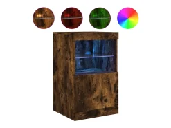 Aparador cómoda cómoda armario mueble organizador cocina salón salón con luces LED 41 x 37 x 67 cm marrón 02_0029885