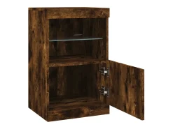 Aparador cómoda cómoda armario mueble organizador cocina salón salón con luces LED 41 x 37 x 67 cm marrón 02_0029885