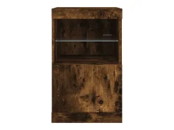 Aparador cómoda cómoda armario mueble organizador cocina salón salón con luces LED 41 x 37 x 67 cm marrón 02_0029885