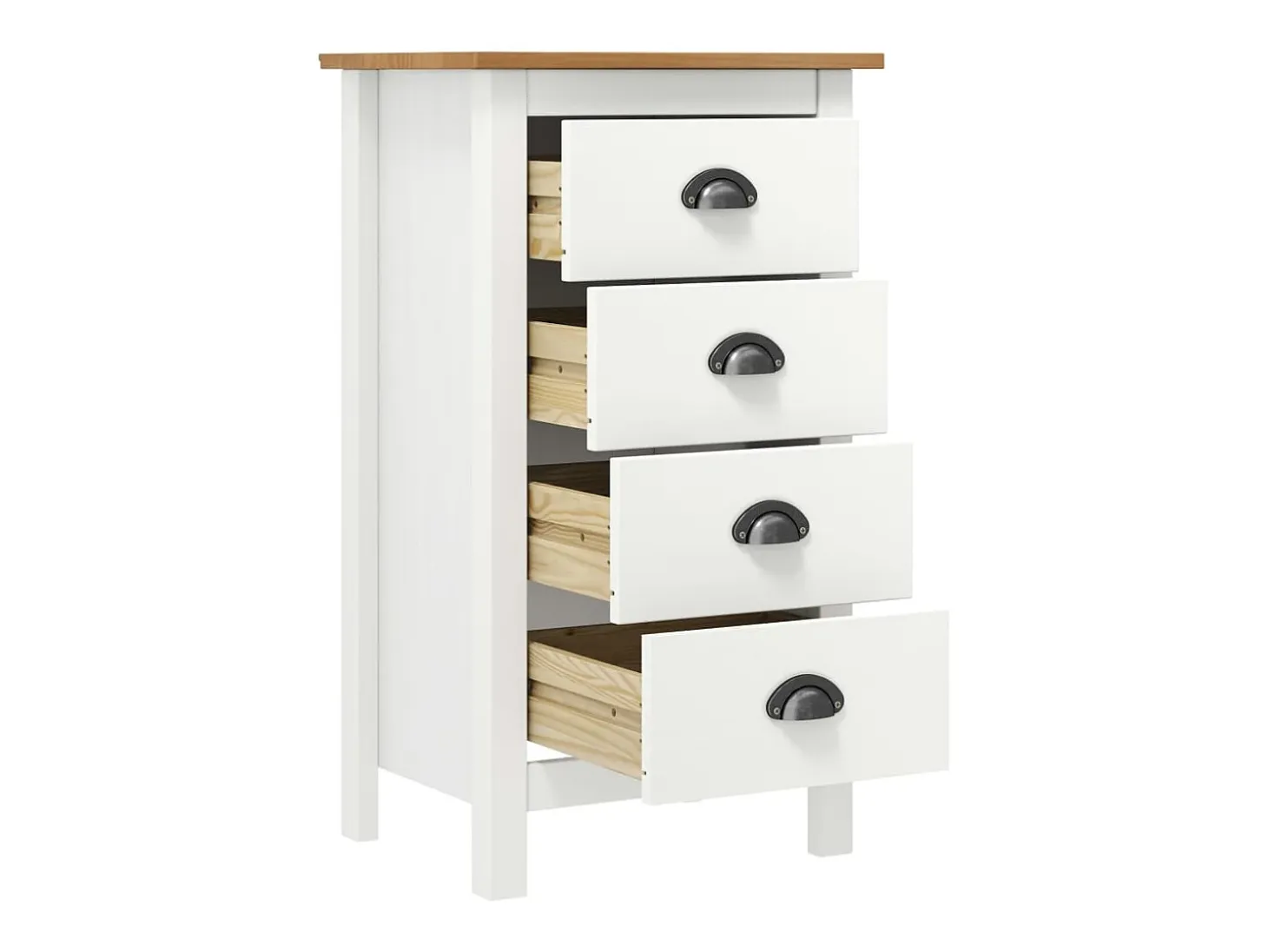 Aparador cómoda cómoda armario mueble organizador cocina salón salón Hill 46 x 35 x 80 cm madera maciza de pino blanco 02_0035669