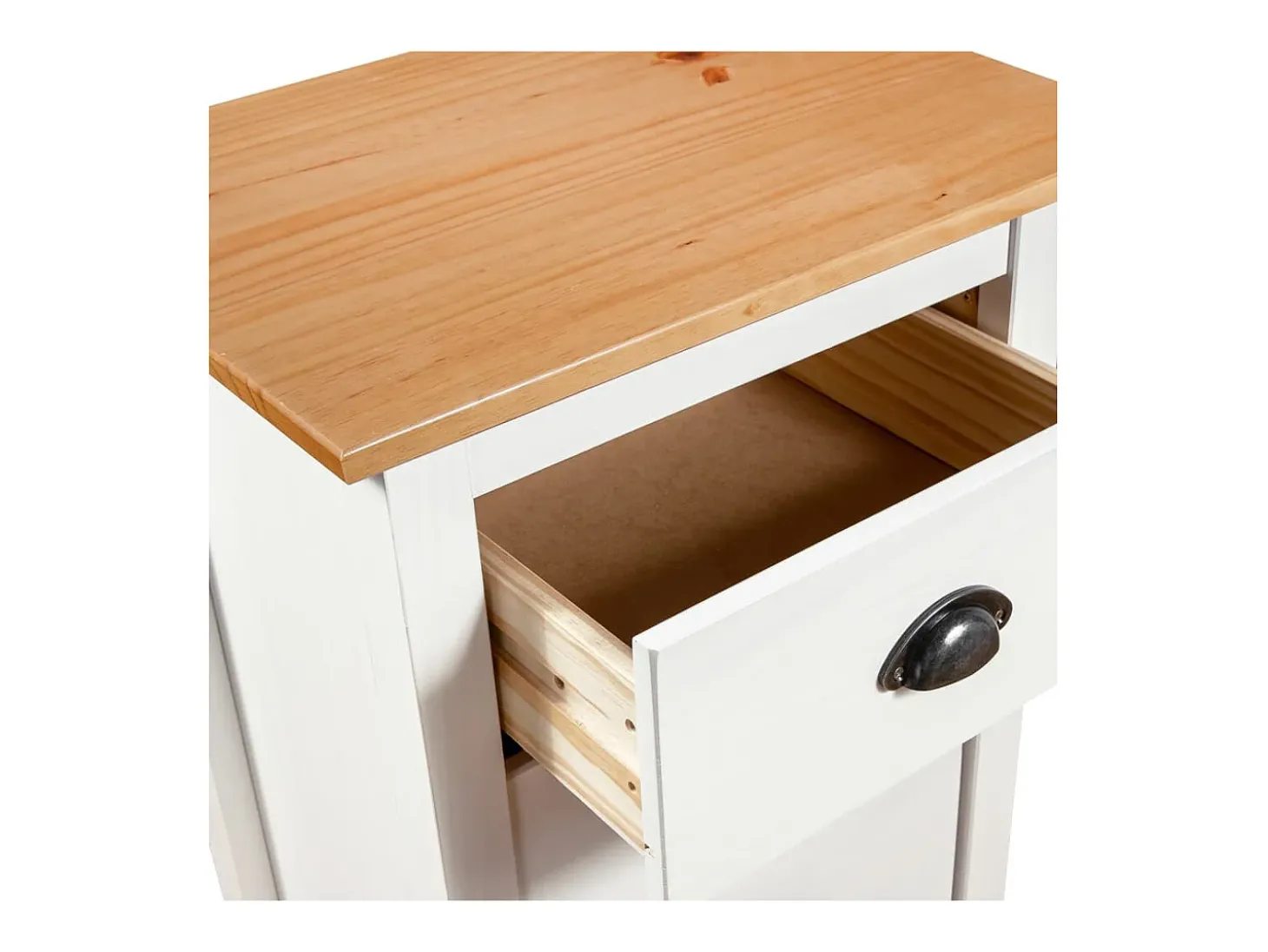 Aparador cómoda cómoda armario mueble organizador cocina salón salón Hill 46 x 35 x 80 cm madera maciza de pino blanco 02_0035669
