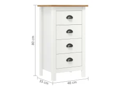 Aparador cómoda cómoda armario mueble organizador cocina salón salón Hill 46 x 35 x 80 cm madera maciza de pino blanco 02_0035669