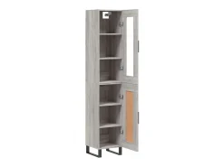 Aparador cómoda cómoda armario mueble organizador cocina salón salón alto Sonoma 34,5 x 34 x 180 cm madera contrachapada gris 02_0035351