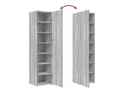 Aparador cómoda cómoda armario mueble organizador cocina salón salón alto Sonoma 45 x 42,5 x 185 cm madera contrachapada gris 02_0035368