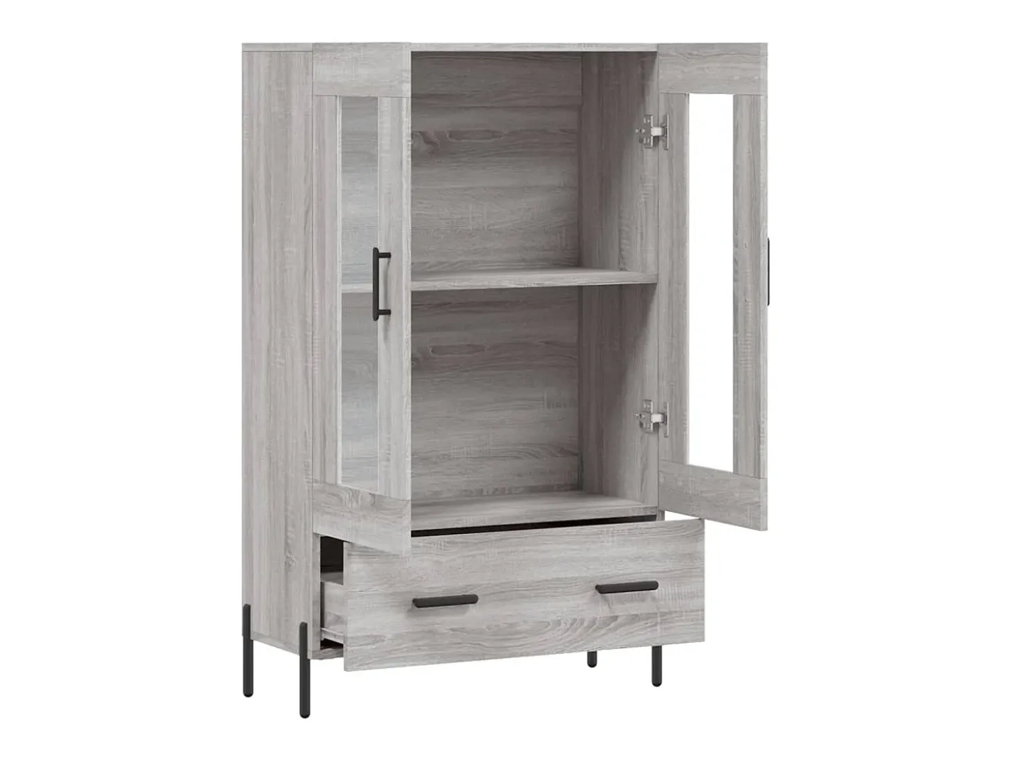 Aparador cómoda cómoda armario mueble organizador cocina salón salón alto Sonoma 69,5 x 31 x 115 cm madera contrachapada gris 02_0035391