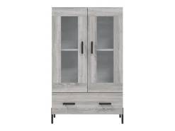 Aparador cómoda cómoda armario mueble organizador cocina salón salón alto Sonoma 69,5 x 31 x 115 cm madera contrachapada gris 02_0035391