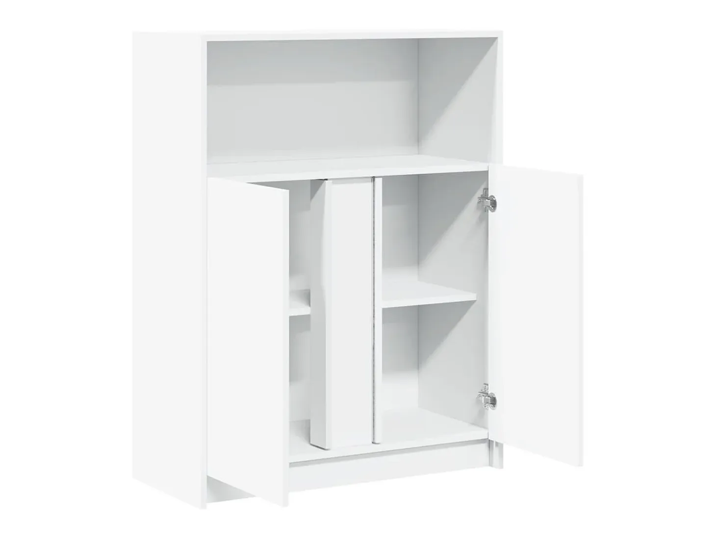 Aparador Cómoda Cómoda Armario Organizador Cocina Salón Salón con LED 77 x 34 x 100 cm Madera contrachapada blanca 02_0029775
