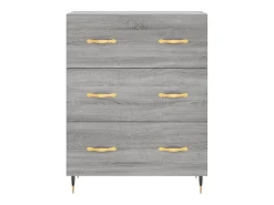 Aparador cómoda cómoda armario mueble organizador cocina salón salón alto Sonoma 69,5 x 34 x 180 cm madera contrachapada gris 02_0035480