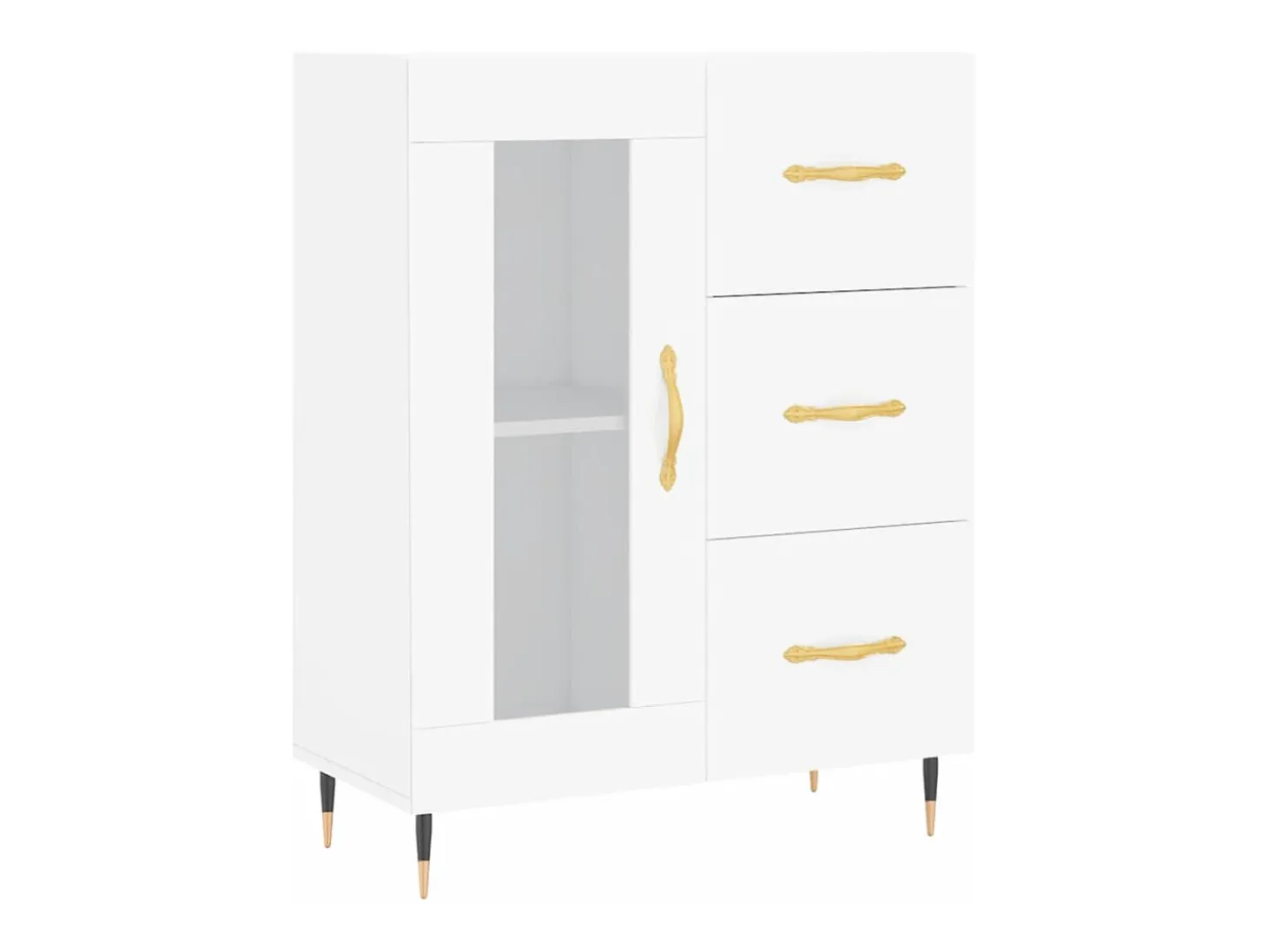 Aparador cómoda cómoda armario mueble organizador cocina salón salón alto 69,5 x 34 x 180 cm madera contrachapada blanco 02_0032552