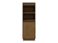 Aparador cómoda cómoda armario mueble organizador cocina salón salón alto 37 x 34 x 110 cm madera maciza de pino marrón 02_0034753