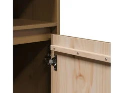 Aparador cómoda cómoda armario mueble organizador cocina salón salón alto 37 x 34 x 110 cm madera maciza de pino marrón 02_0034753