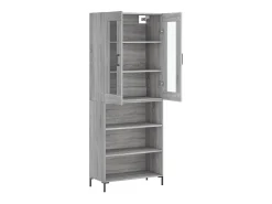 Aparador cómoda cómoda armario mueble organizador cocina salón salón alto Sonoma 69,5 x 34 x 180 cm madera contrachapada gris 02_0035505