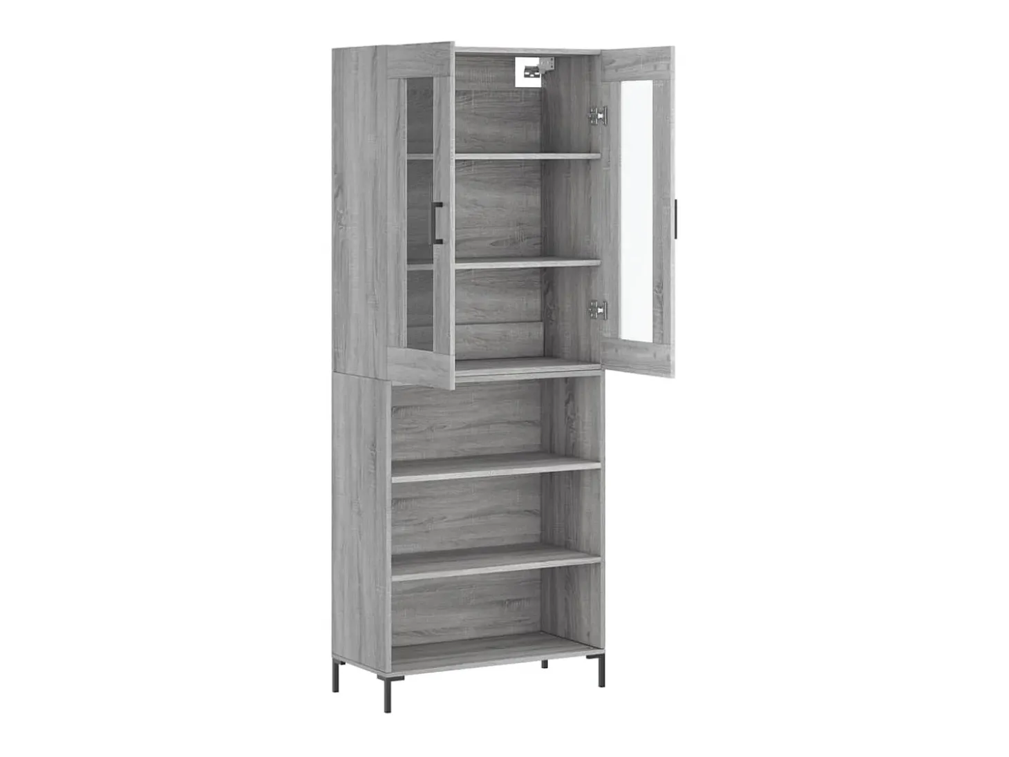 Aparador cómoda cómoda armario mueble organizador cocina salón salón alto Sonoma 69,5 x 34 x 180 cm madera contrachapada gris 02_0035505