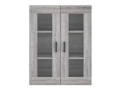 Aparador cómoda cómoda armario mueble organizador cocina salón salón alto Sonoma 69,5 x 34 x 180 cm madera contrachapada gris 02_0035505