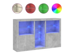 Aparador cómoda cómoda armario mueble organizador cocina salón salón con luces LED 162 x 37 x 100 cm gris 02_0029979